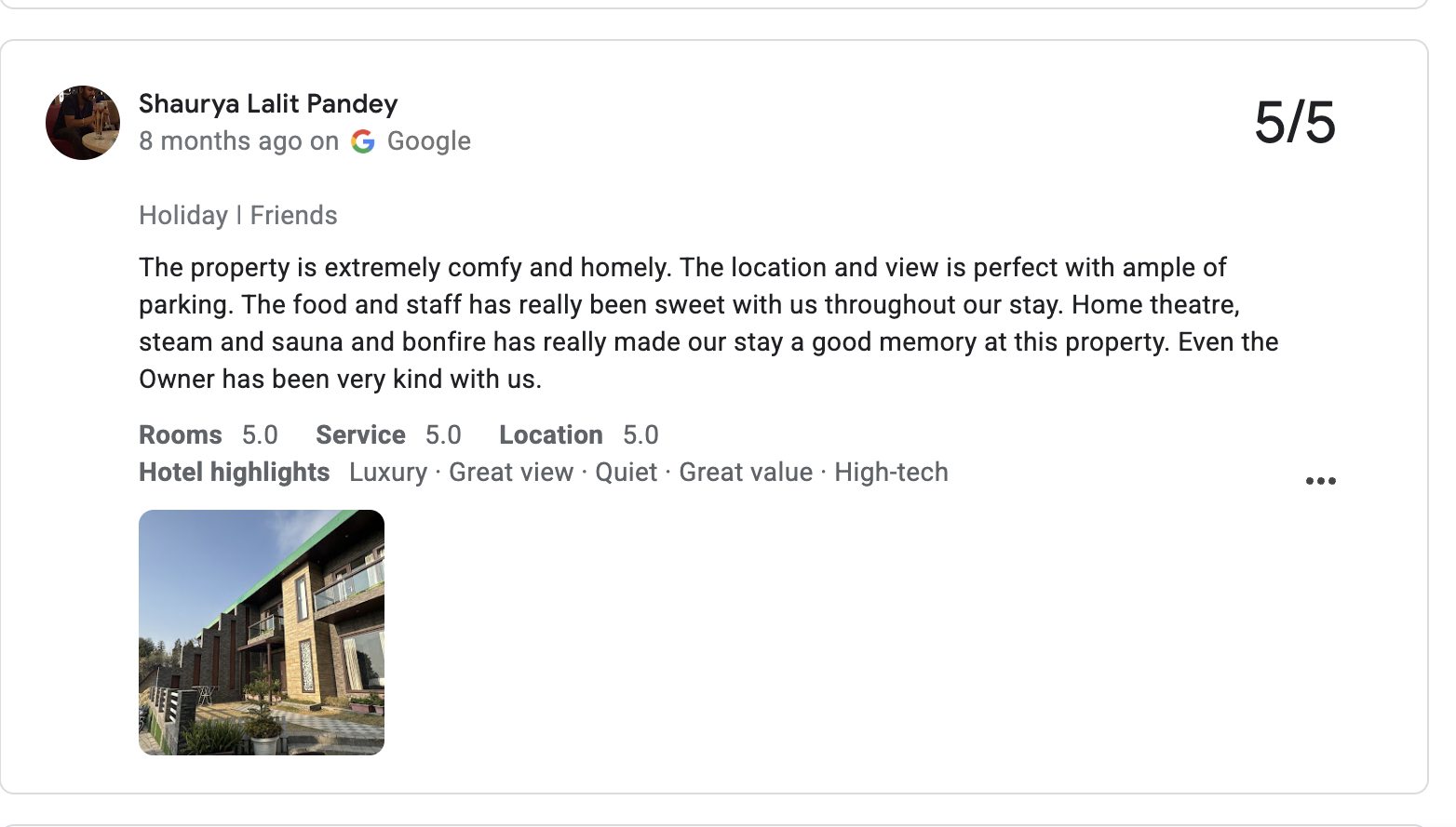 Ridgewood Manor google review